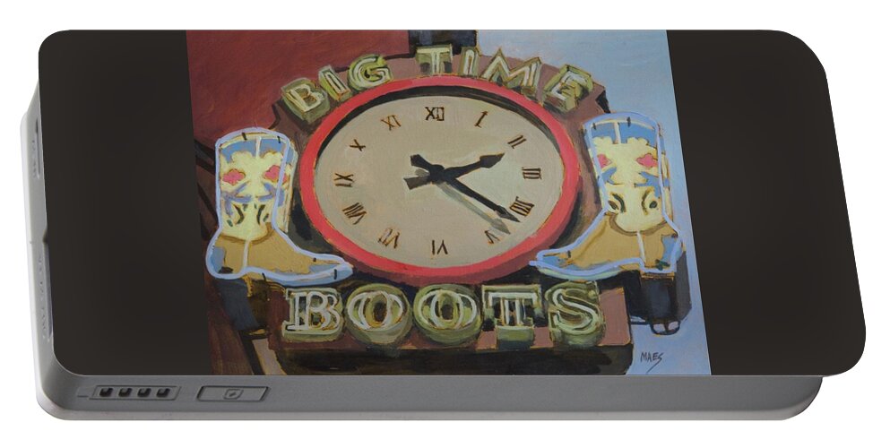 Big Time Boots Portable Battery Charger featuring the painting Big Time Boots by Walt Maes