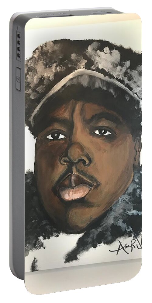  Portable Battery Charger featuring the painting Biggie by Angie ONeal