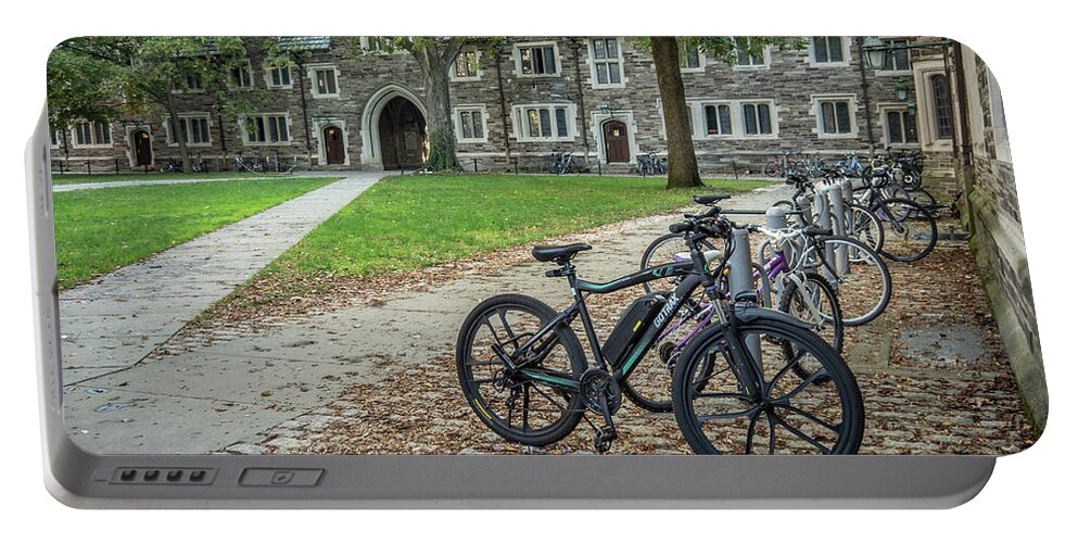 New Jersey Portable Battery Charger featuring the photograph Bikes At Princeton University by Kristia Adams