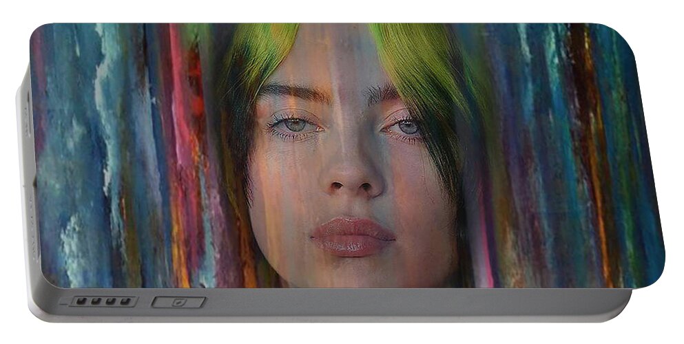  Portable Battery Charger featuring the digital art Billie Mask A by Richard Laeton