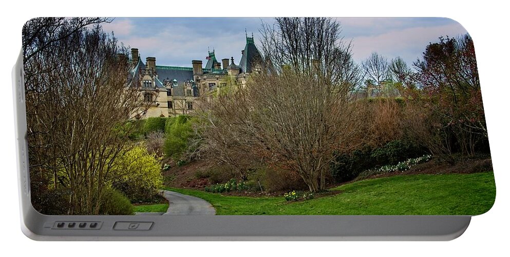 Path Portable Battery Charger featuring the photograph Biltmore House Garden Path by Allen Nice-Webb