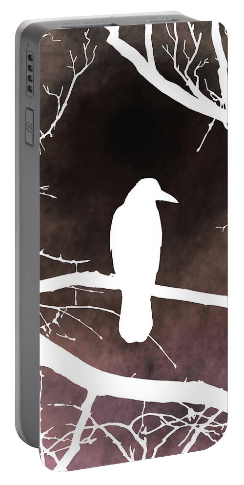 Bird Portable Battery Charger featuring the digital art Bird 79 Crow Raven by Lucie Dumas