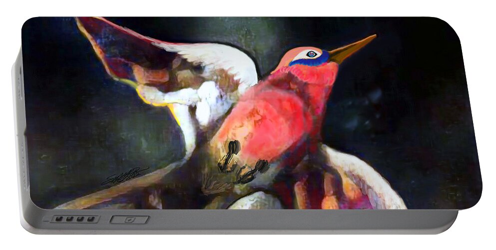 American Art Portable Battery Charger featuring the digital art Bird Flying Solo 0130 by Stacey Mayer