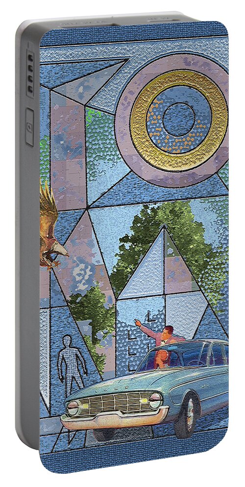 Birds Of Prey Portable Battery Charger featuring the digital art Birds of Prey / Eagle vs. Falcon by David Squibb