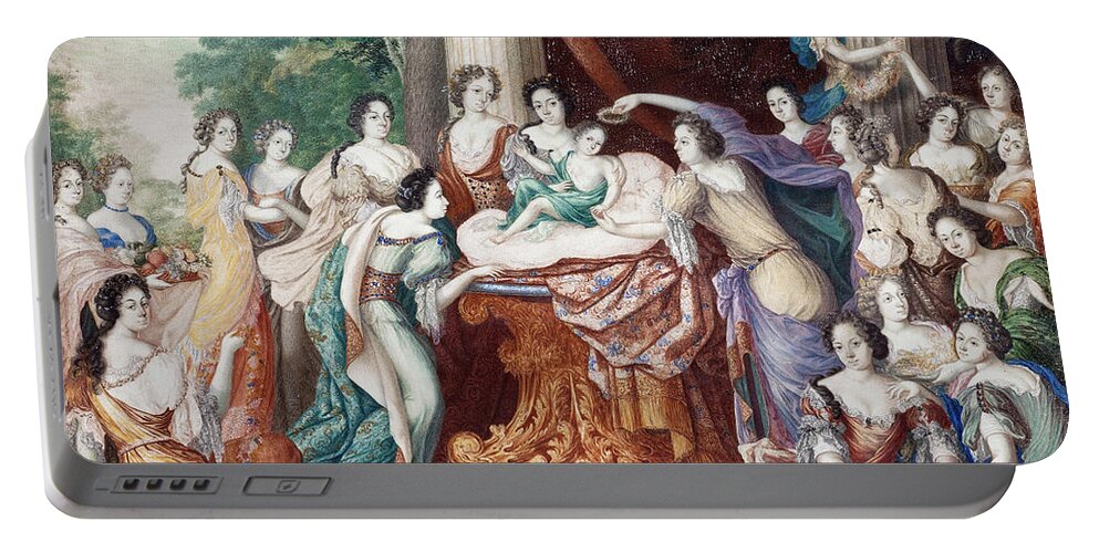 17th Century Portable Battery Charger featuring the painting Birth of Charles XII by Granger