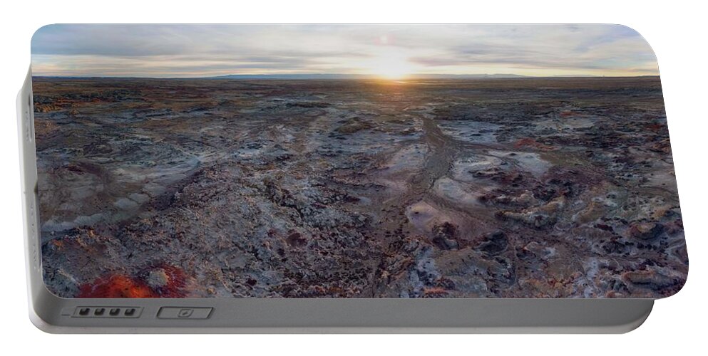 Landscape Portable Battery Charger featuring the photograph Bisti Badlands Aerial by Aerial Santa Fe