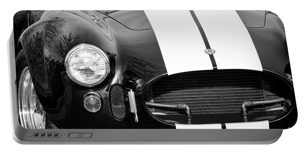 Ford Portable Battery Charger featuring the photograph Black and White Cobra by Dennis Hedberg