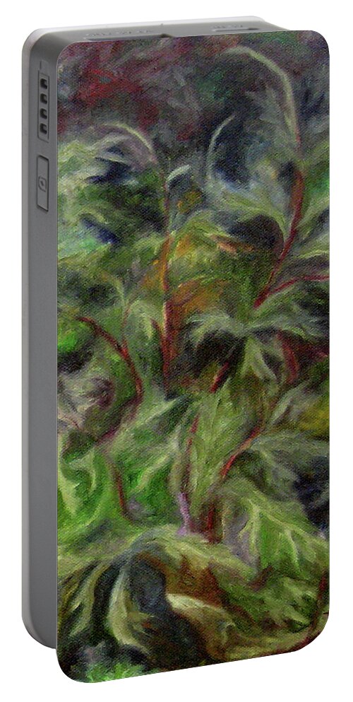 Bees Portable Battery Charger featuring the painting Black Cohosh by FT McKinstry