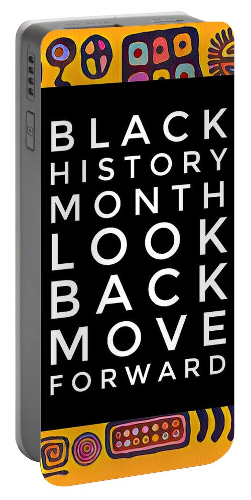 Black Portable Battery Charger featuring the digital art Black History Month by Joe Roache