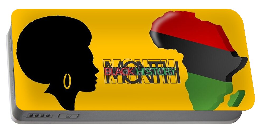 Black History Month Portable Battery Charger featuring the mixed media Black History Month by Nancy Ayanna Wyatt