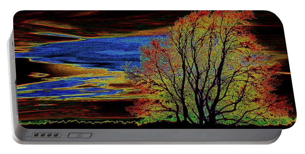 Black Velvet Portable Battery Charger featuring the digital art Black Velvet Sunset by Darryl Dalton