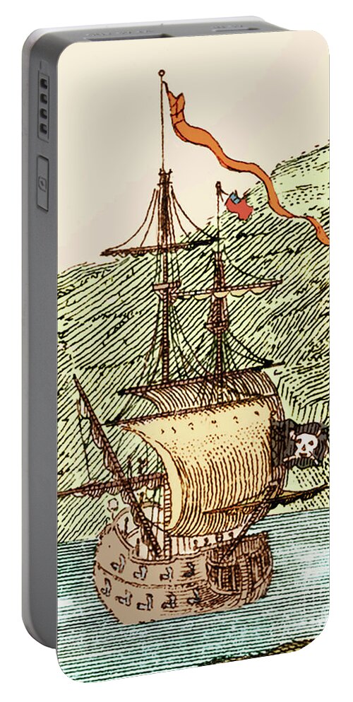 18th Portable Battery Charger featuring the photograph Blackbeard's Pirate Ship, Queen Anne's Revenge by Science Source