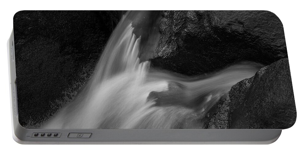 Black And White Portable Battery Charger featuring the photograph Blackstone River LXVI BW by David Gordon