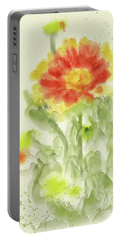 Flower Portable Battery Charger featuring the digital art Blanket Flower by Lois Bryan