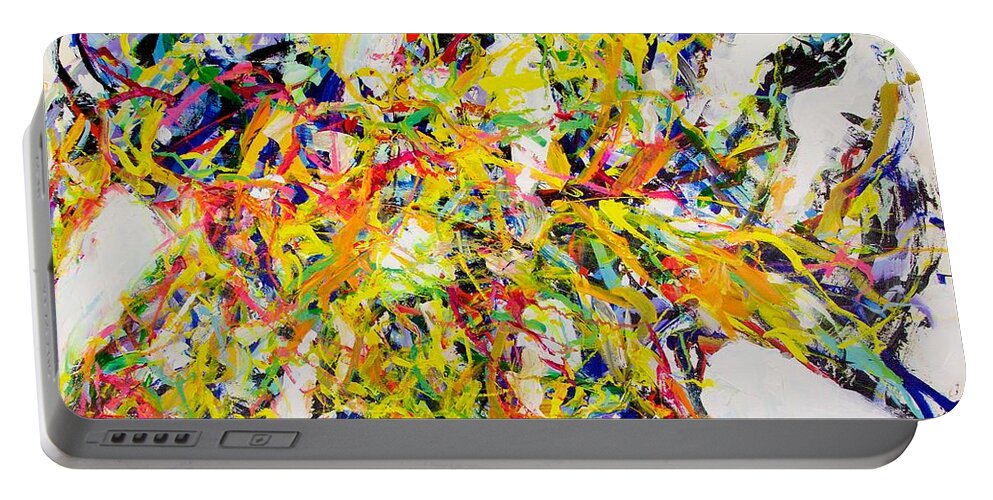 Modern Art Portable Battery Charger featuring the painting Bloody Soccer by Allan P Friedlander