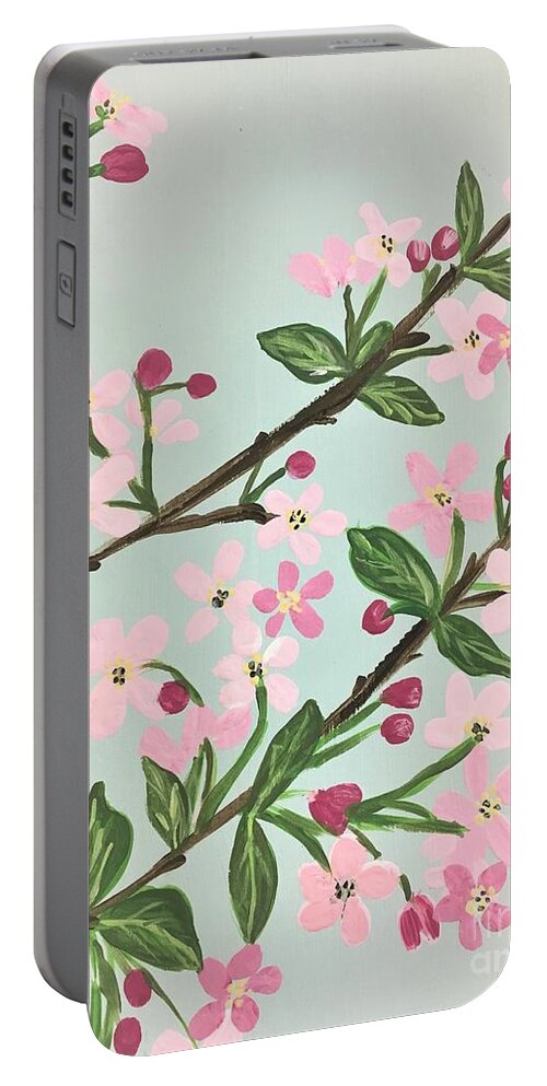 Flowers Portable Battery Charger featuring the painting Blossom Branches by Debora Sanders
