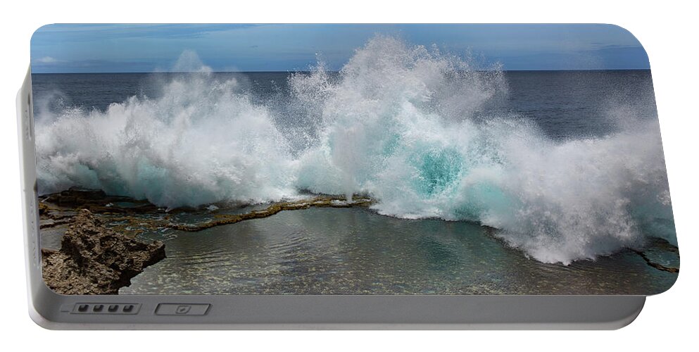 Blow Holes Of Tonga Portable Battery Charger featuring the photograph Blow Holes of Tonga by John Haldane
