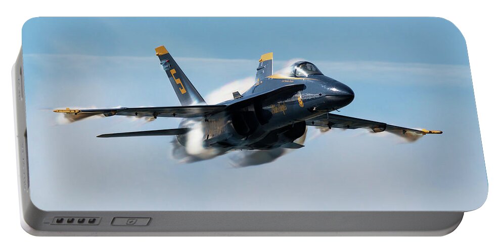 Aviation Portable Battery Charger featuring the photograph Blue Angels SF Sneak Pass 2 by Rick Pisio