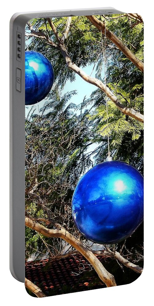 Tree Portable Battery Charger featuring the photograph Blue Balls by Andrew Lawrence