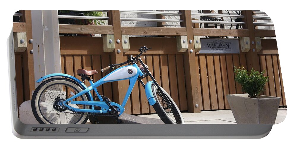 Bike Portable Battery Charger featuring the photograph Blue Bike by Heather E Harman
