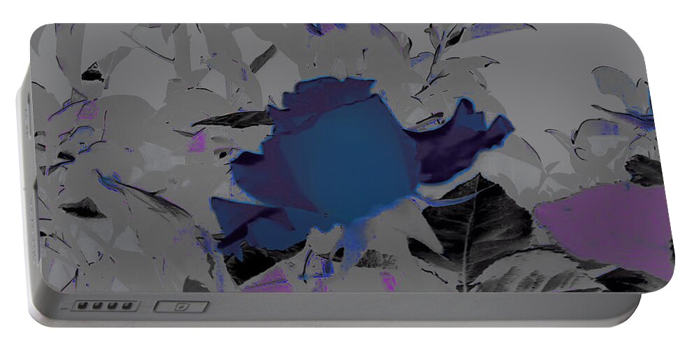 Flowers Portable Battery Charger featuring the digital art Blue Blossom by Asok Mukhopadhyay