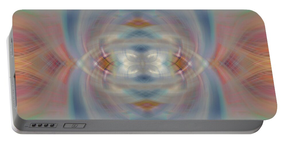 Abstract Portable Battery Charger featuring the photograph Blue Box by Cathy Donohoue