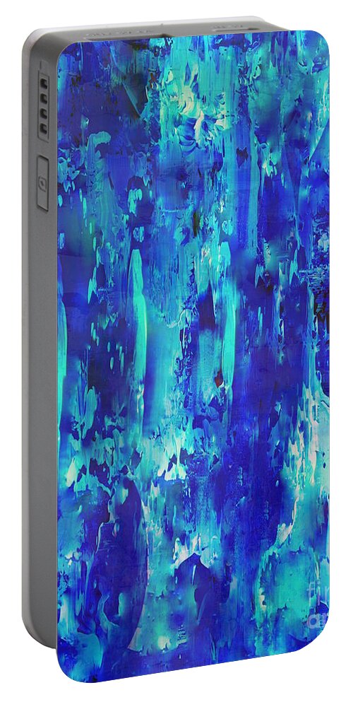 A-fine-art Portable Battery Charger featuring the painting Blue Dream by Catalina Walker