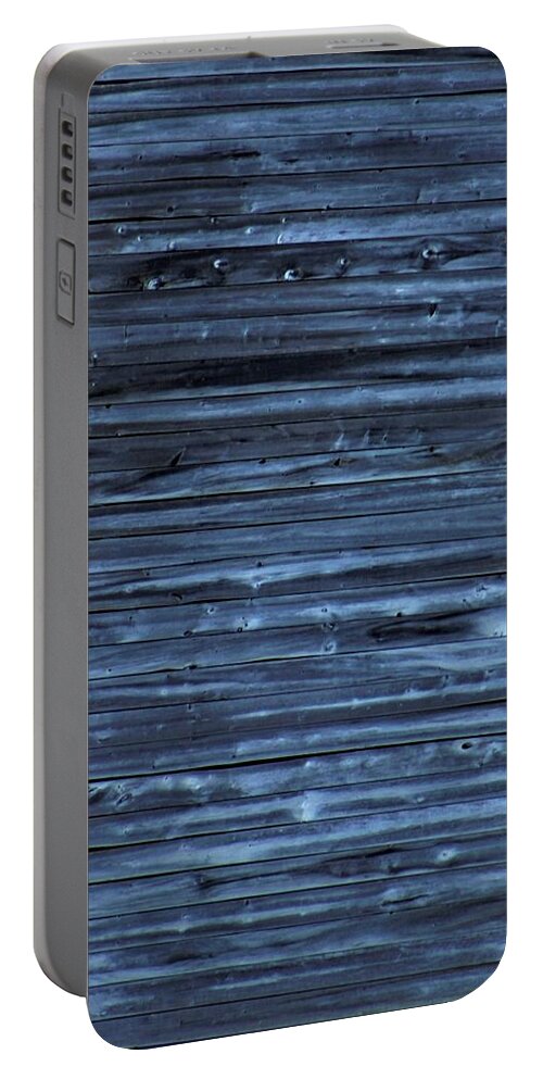 Blue Barnboards Portable Battery Charger featuring the photograph Blue-grey Barn Boards by Paul Paschke
