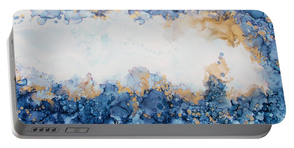 Blue Portable Battery Charger featuring the painting Blue Heaven by Katrina Nixon