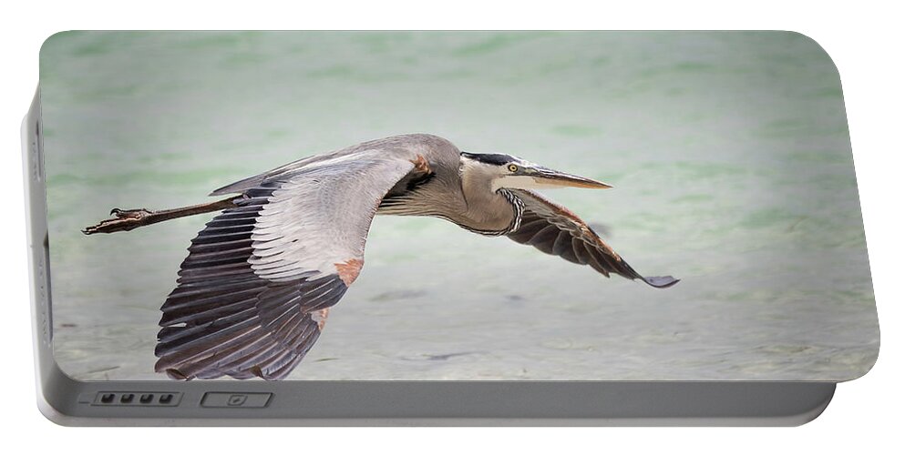 Blue Heron Portable Battery Charger featuring the photograph Blue Heron in Flight 2 by Joni Eskridge