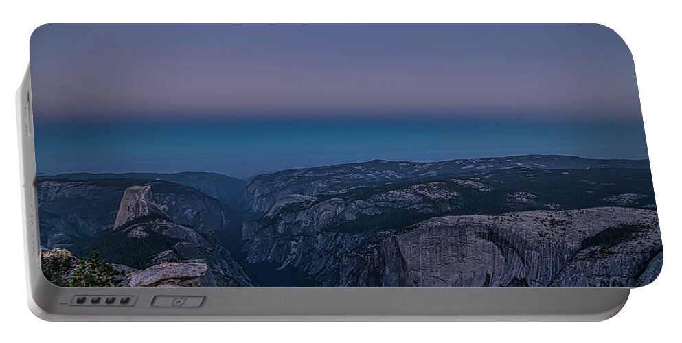 Landscape Portable Battery Charger featuring the photograph Full Moon Blue Hour at Clouds Rest by Romeo Victor