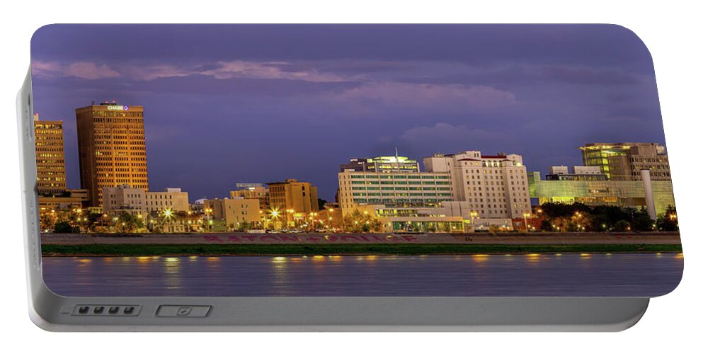 Cityscape Portable Battery Charger featuring the photograph Blue Hour Baton Rouge by Rod Best
