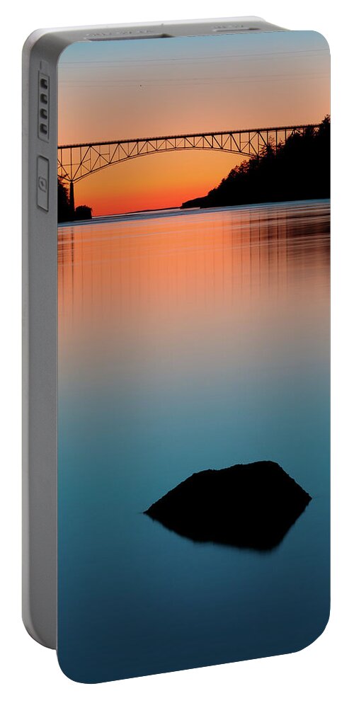 Bridge Portable Battery Charger featuring the photograph Blue Hour Bridge by Michael Rauwolf