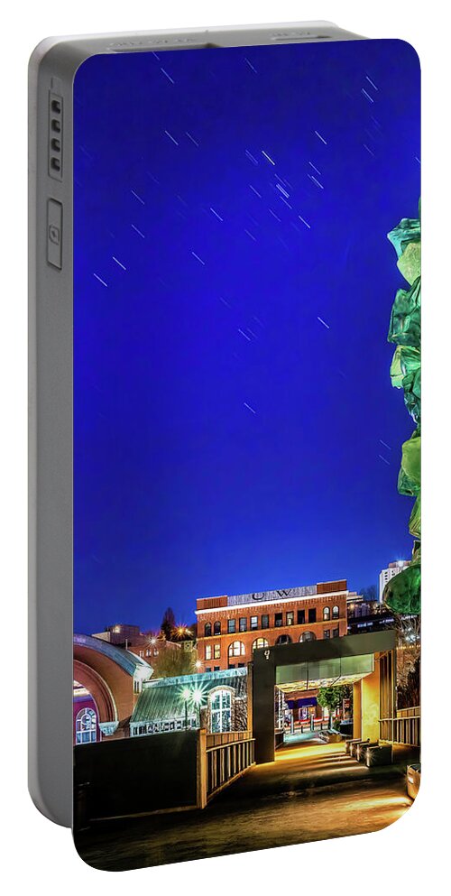 Blue Portable Battery Charger featuring the photograph Blue Hour on the MOG Pedestrian Bridge by Rob Green