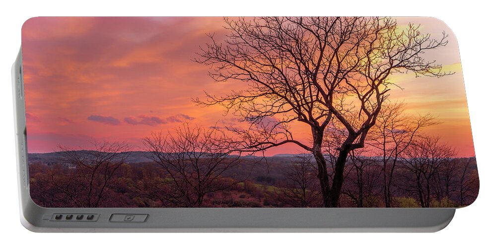 Sunset Portable Battery Charger featuring the photograph Blue Hour Sunset Trexler Nature Preserve by Jason Fink