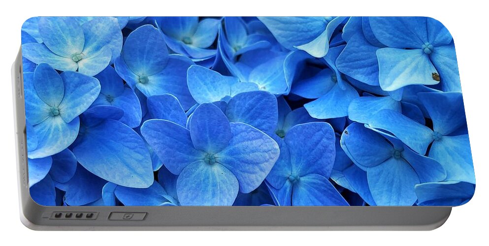 Blue Portable Battery Charger featuring the photograph Blue Hydrangea by Jerry Abbott