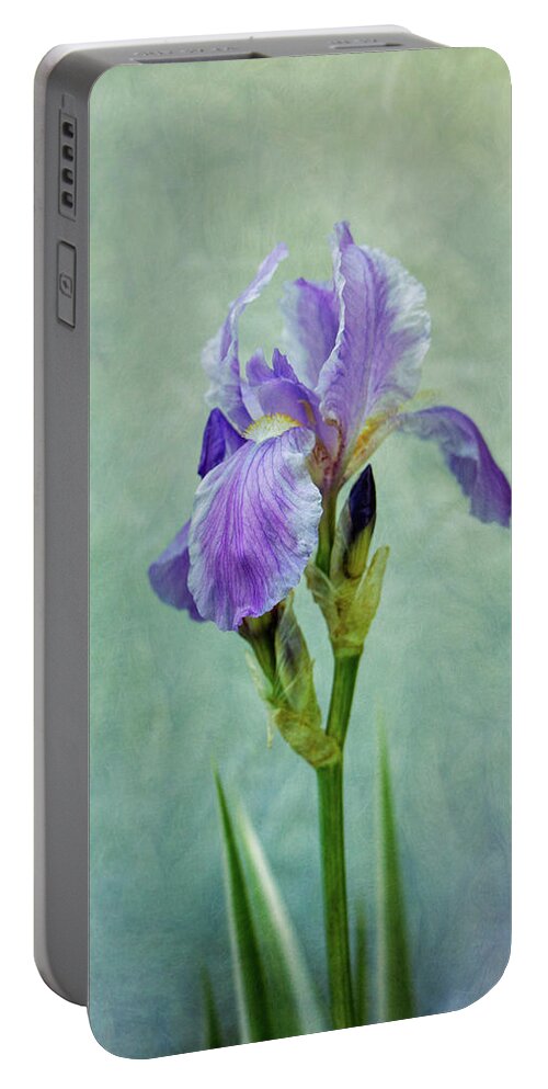Blue Portable Battery Charger featuring the photograph Blue Iris #3 by Allin Sorenson