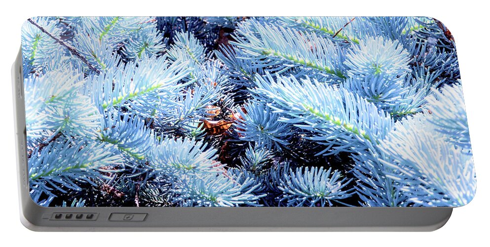 Art Portable Battery Charger featuring the photograph Blue Pine Needles by David Desautel
