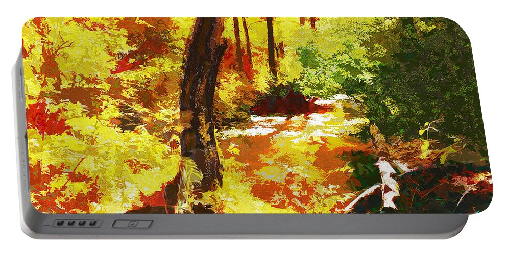 Smokey Mountians Portable Battery Charger featuring the digital art Blue Ridge Autumn by Rod Whyte