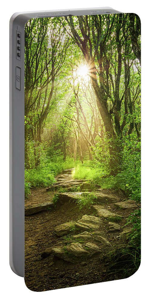 Outdoors Portable Battery Charger featuring the photograph Blue Ridge Parkway Asheville NC Ethereal by Robert Stephens