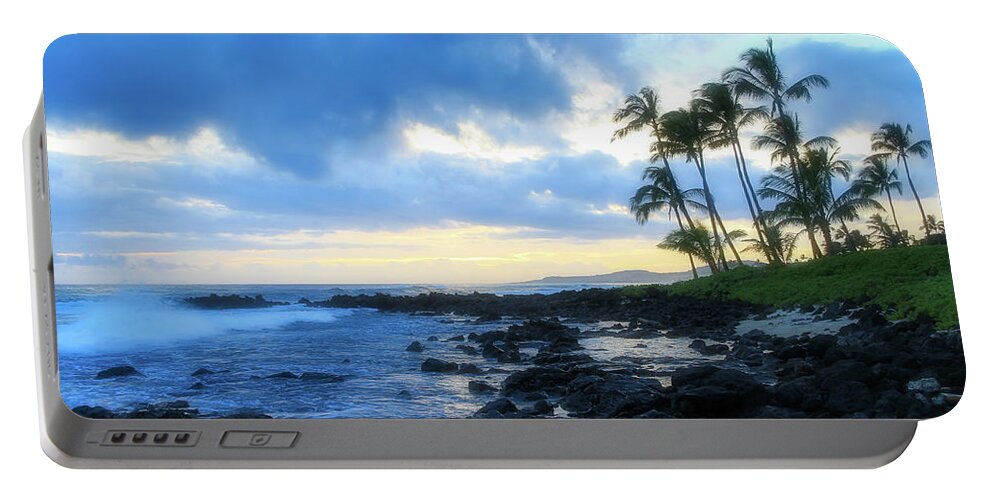 Hawaii Portable Battery Charger featuring the photograph Blue Sunset on Kauai by Robert Carter