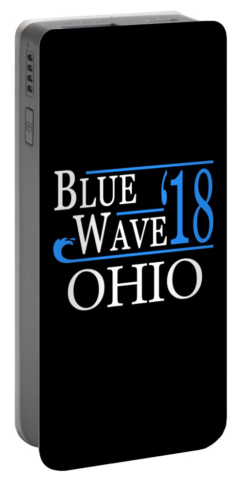 Election Portable Battery Charger featuring the digital art Blue Wave OHIO Vote Democrat by Flippin Sweet Gear