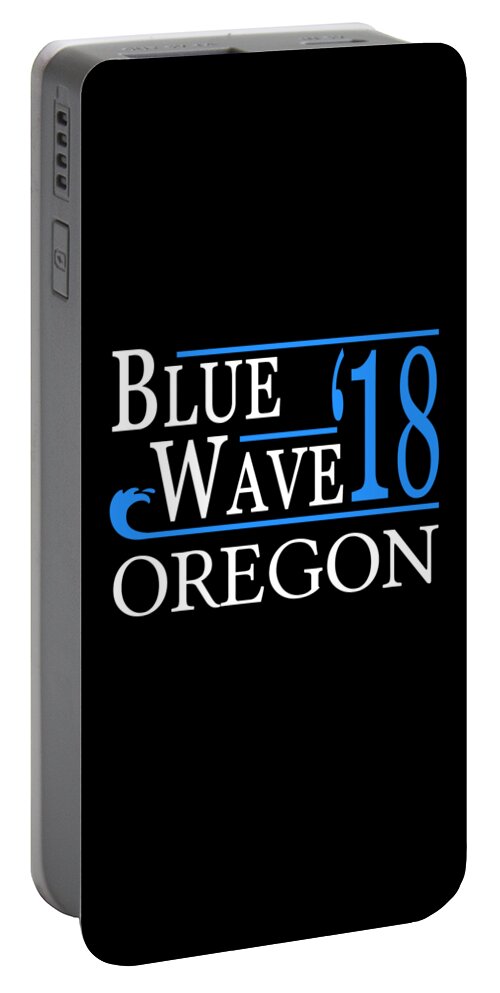 Election Portable Battery Charger featuring the digital art Blue Wave OREGON Vote Democrat by Flippin Sweet Gear