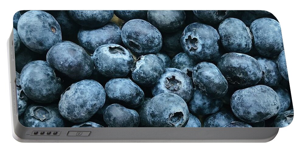 Blueberries Portable Battery Charger featuring the photograph Blueberries Waiting For Jam by Alida M Haslett