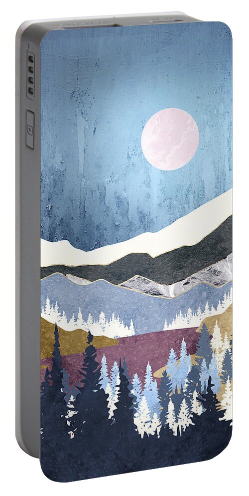 Blueberry Portable Battery Charger featuring the digital art Blueberry Sky by Spacefrog Designs