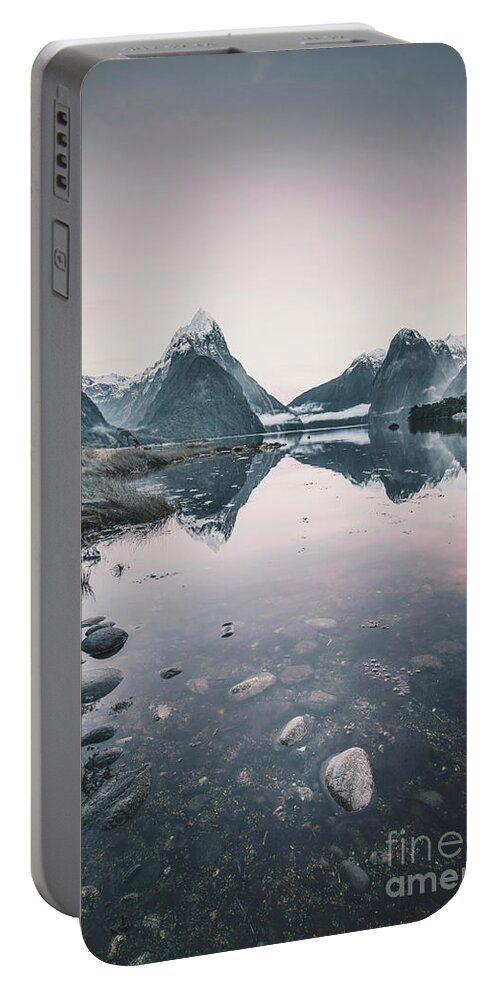 Kremsdorf Portable Battery Charger featuring the photograph Blushing Fjords by Evelina Kremsdorf