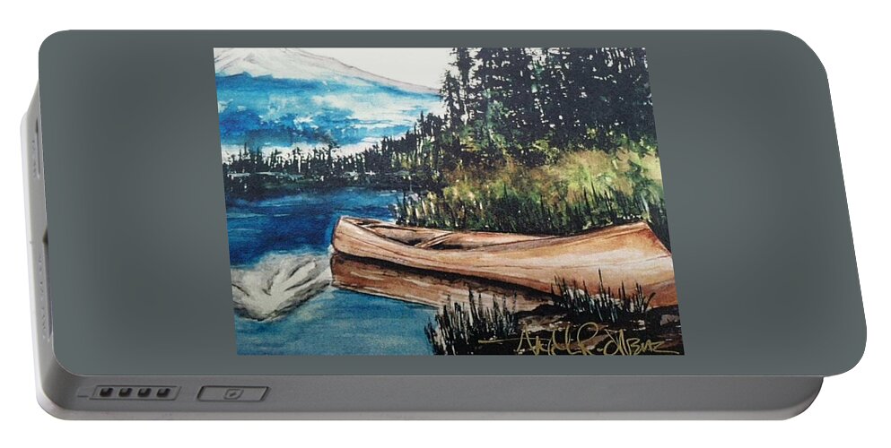  Portable Battery Charger featuring the painting Boat by Angie ONeal