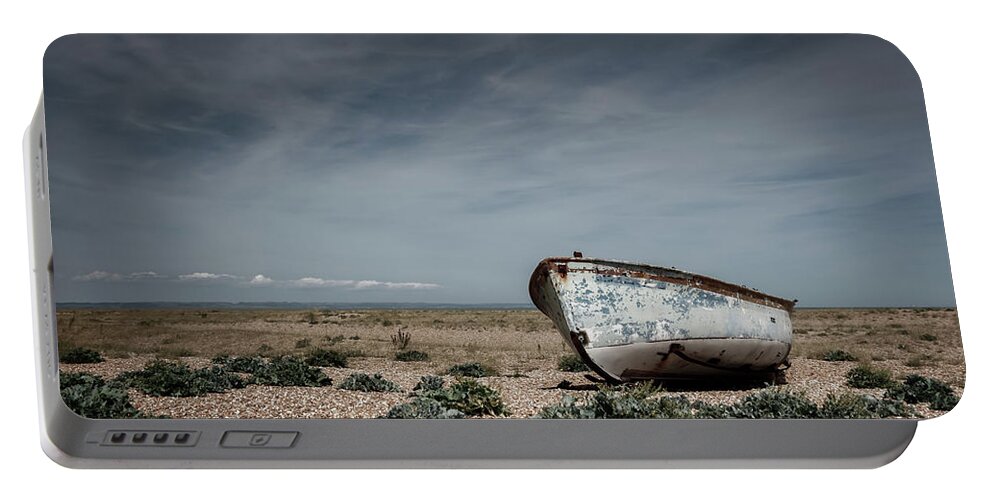 Dungeness Portable Battery Charger featuring the photograph Boat On A Beach by Rick Deacon