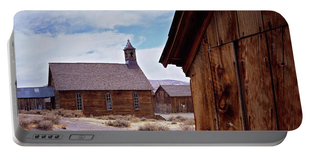 California Portable Battery Charger featuring the photograph Bodie Church by Tom Daniel