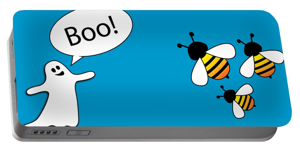 Hilarious Portable Battery Charger featuring the digital art Boo Bees by Pelo Blanco Photo
